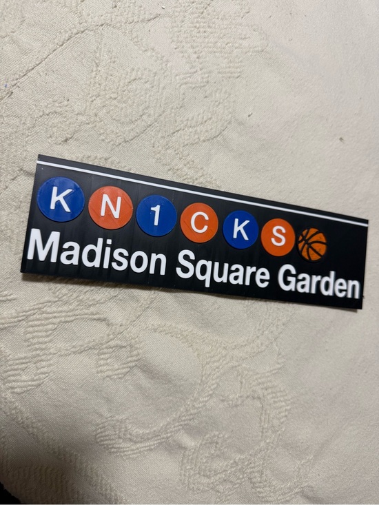Nicevsnaughty Other - Madison Square Garden Station Sign New York Knicks Basketball Fan Gift